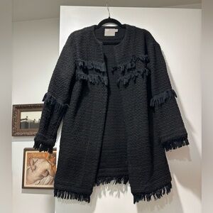 ASOS Textured Black Open Front Jacket